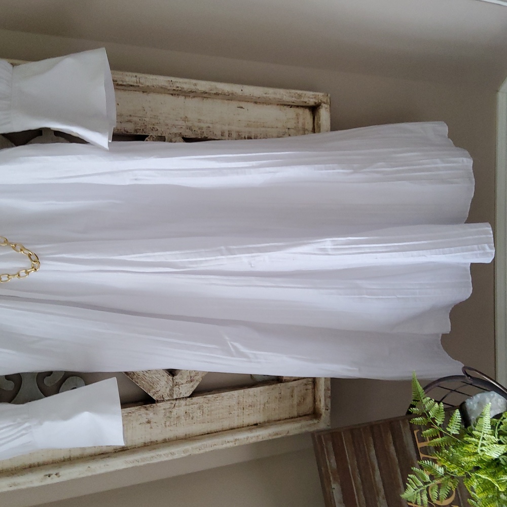 New Jonathan Simkhai Fraya Long Sleeve Cotton Blend Maxi Shirtdress - Picture 7 of 11
